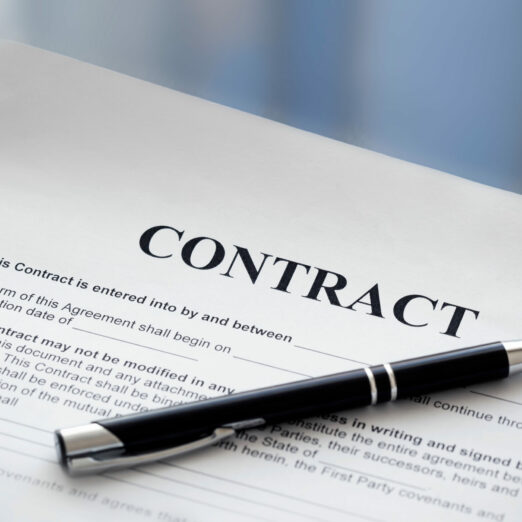 Pen on the contract papers